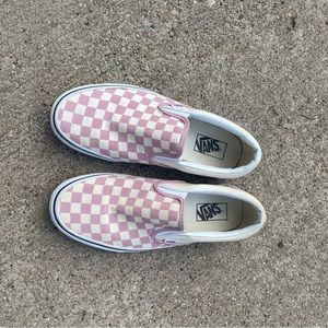Women’s Pink Classic Slip On Checkerboard Shoes